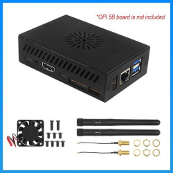 Metal CASE - Orange Pi 5/5B (with Cooling Fan and Antenna)